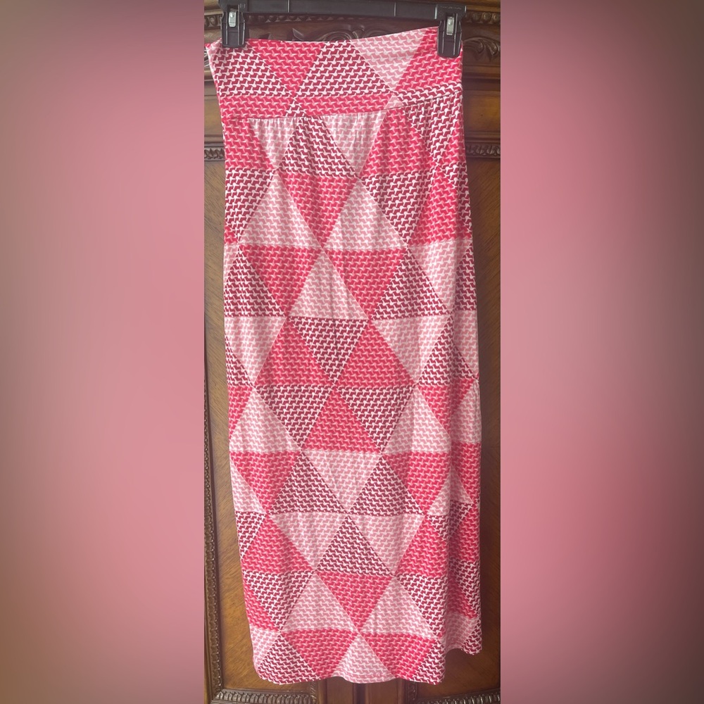 Rachel Pally Pink Geometric Maxi Skirt